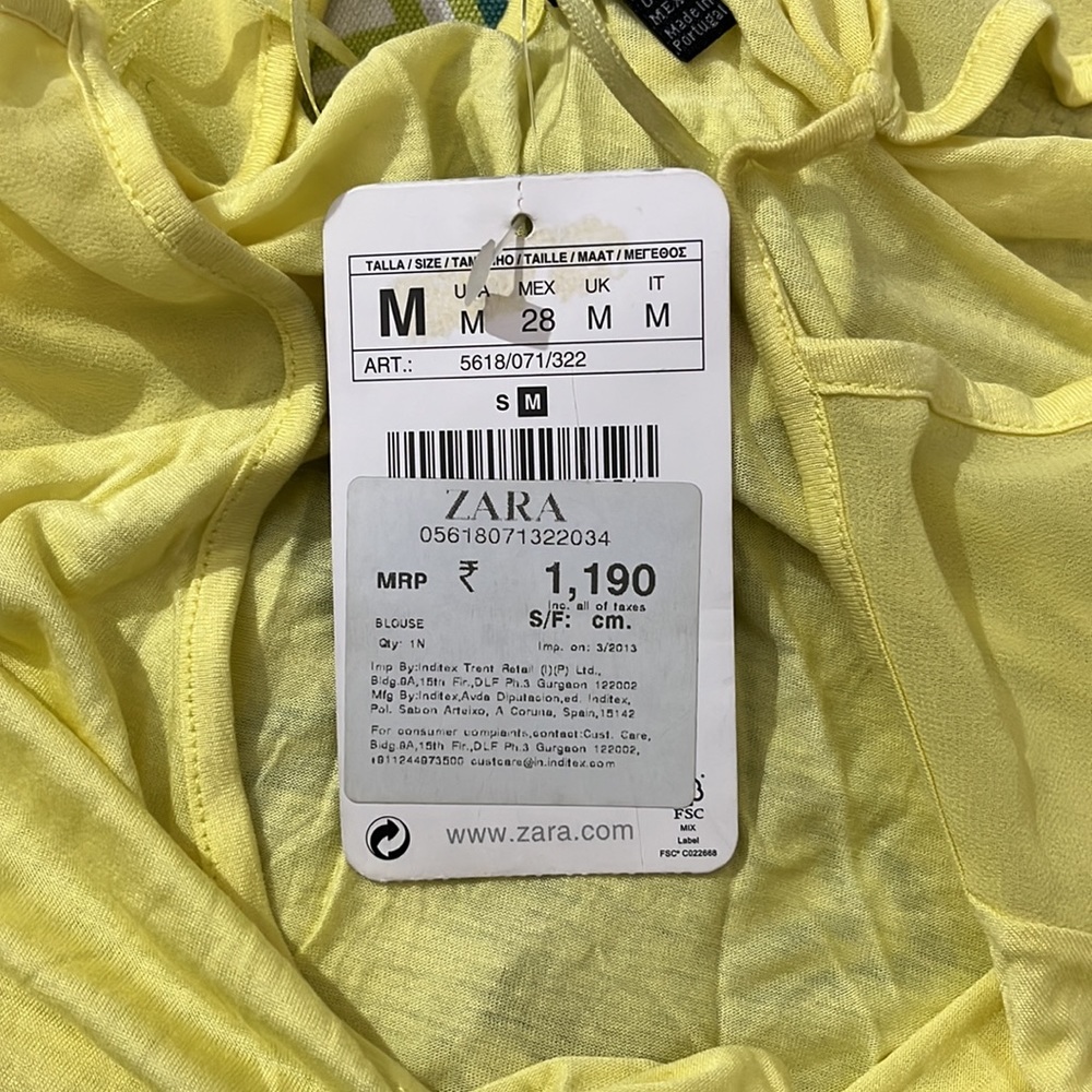 Light Yellow Zara top - Picture 4 of 4